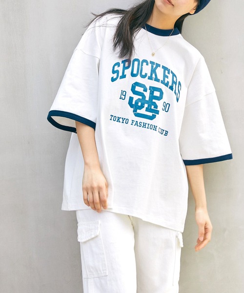 SPOC STORE（スポックストア）の「【SPOC STORE】カスレプリントリンガーT（Tシャツ/カットソー・メンズ・ホワイト/グリーン/コバルトブルー・M/L）」の15枚目の写真