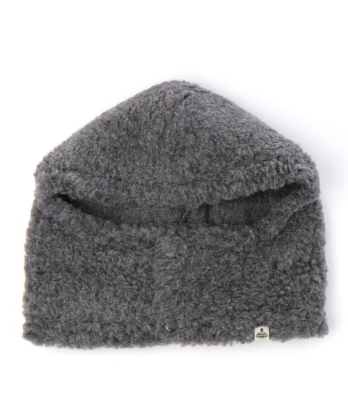 BABYLONE（バビロン）の「COLD BREAKER / ボアフードスヌード（キャップ・レディース・ベージュ/ダークグレー・FREE）」の2枚目の写真