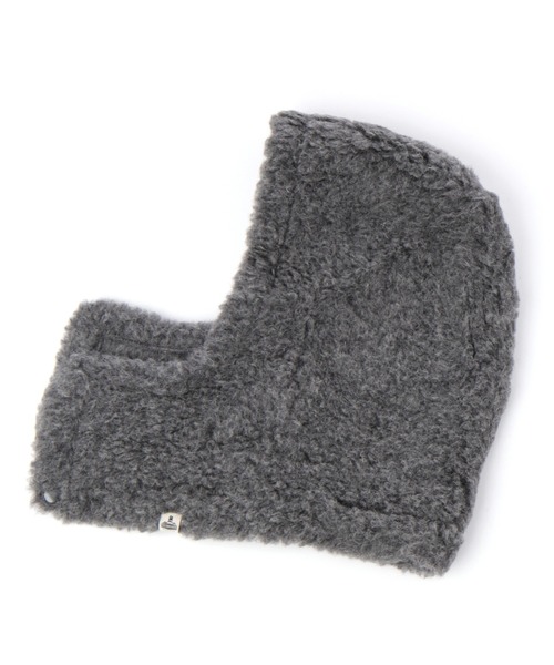 BABYLONE（バビロン）の「COLD BREAKER / ボアフードスヌード（キャップ・レディース・ベージュ/ダークグレー・FREE）」の6枚目の写真