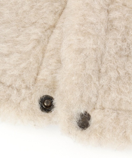 BABYLONE（バビロン）の「COLD BREAKER / ボアフードスヌード（キャップ・レディース・ベージュ/ダークグレー・FREE）」の13枚目の写真