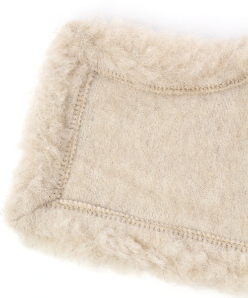 BABYLONE（バビロン）の「COLD BREAKER / ボアフードスヌード（キャップ・レディース・ベージュ/ダークグレー・FREE）」の3枚目の写真