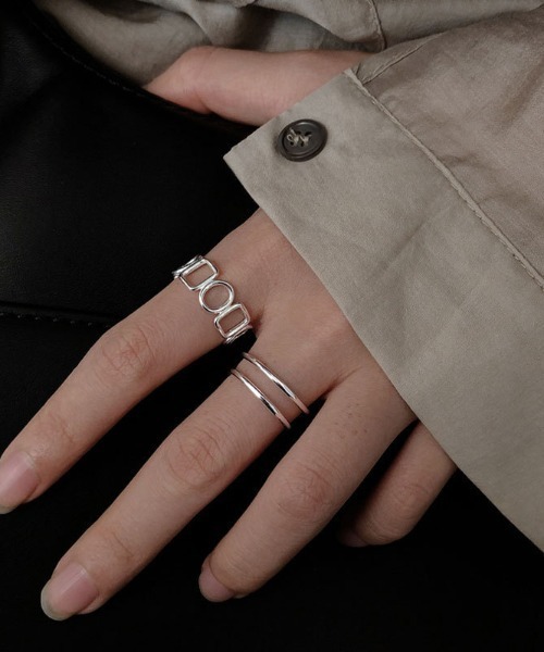 yu-ka（ユーカ）の「YU-KA : フォークリング ２本セット①（シルバー925）（リング・レディース・シルバー・FREE）」の2枚目の写真