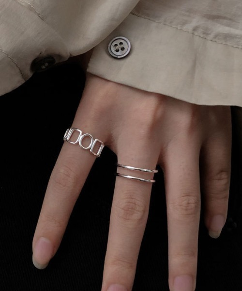 yu-ka（ユーカ）の「YU-KA : フォークリング ２本セット①（シルバー925）（リング・レディース・シルバー・FREE）」の3枚目の写真