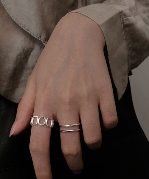 yu-ka（ユーカ）の「YU-KA : フォークリング ２本セット①（シルバー925）（リング・レディース・シルバー・FREE）」の4枚目の写真