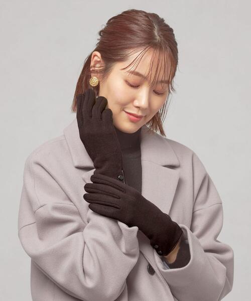 Sergio De Rosa（セルジオデローザ）の「＜Sergio De Rosa（セルジオデローザ）＞ジャージー 2ボタン グローブ（手袋・レディース・ブラック/ブラウン/グレー・FREE）」の3枚目の写真