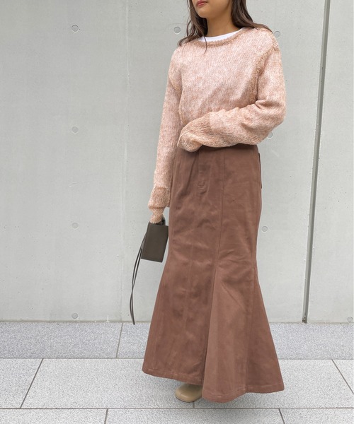 StyleSea(スタイルシー)の「ヘビーツイルマーメイドスカート(デニムスカート・レディース・チャコールグレー/ブラウン/アイボリー/マスタード/グレイッシュベージュ・MEDIUM)」の16枚目の写真