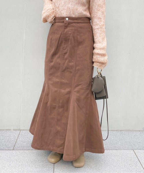 StyleSea(スタイルシー)の「ヘビーツイルマーメイドスカート(デニムスカート・レディース・チャコールグレー/ブラウン/アイボリー/マスタード/グレイッシュベージュ・MEDIUM)」の17枚目の写真