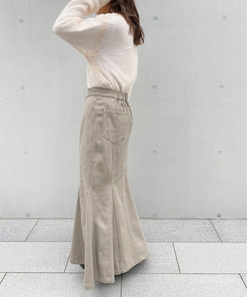StyleSea(スタイルシー)の「ヘビーツイルマーメイドスカート(デニムスカート・レディース・チャコールグレー/ブラウン/アイボリー/マスタード/グレイッシュベージュ・MEDIUM)」の20枚目の写真