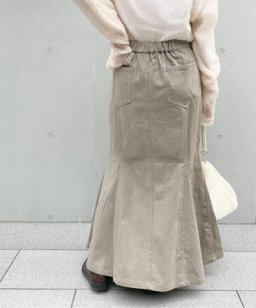 StyleSea(スタイルシー)の「ヘビーツイルマーメイドスカート(デニムスカート・レディース・チャコールグレー/ブラウン/アイボリー/マスタード/グレイッシュベージュ・MEDIUM)」の12枚目の写真