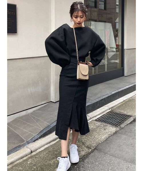 MURUA(ムルーア)の「アシンメトリーマーメイドスカート(スカート・レディース・アイボリー/ブラック/ホワイト/イエロー・1/2)」の10枚目の写真