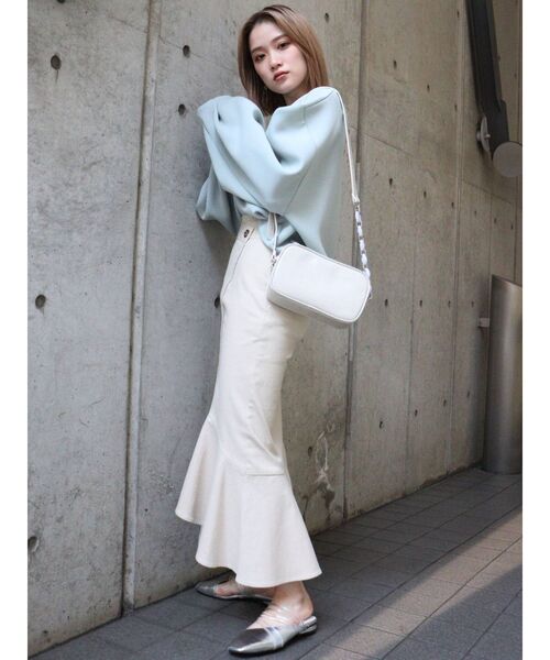 MURUA(ムルーア)の「アシンメトリーマーメイドスカート(スカート・レディース・アイボリー/ブラック/ホワイト/イエロー・1/2)」の13枚目の写真