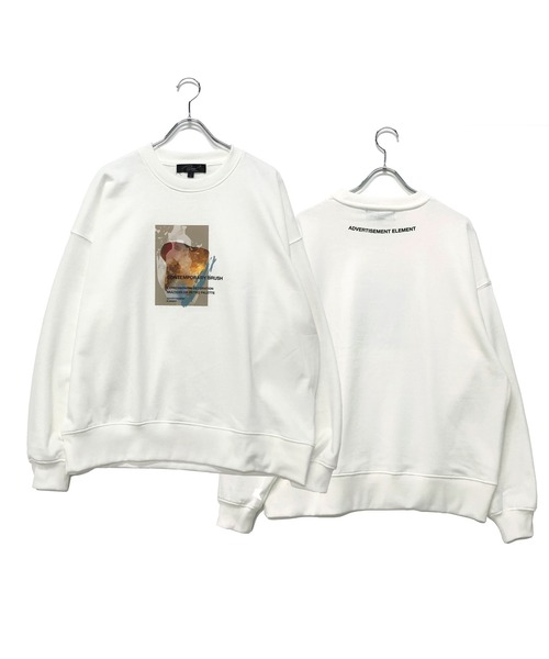 Beno（ビーノ）の「ライトTC裏毛 コラージュアートプリント オーバーサイズ トレーナー（スウェット・メンズ・ブラック/オフホワイト/スモークピンク/グレイッシュブルー・M/L）」の2枚目の写真