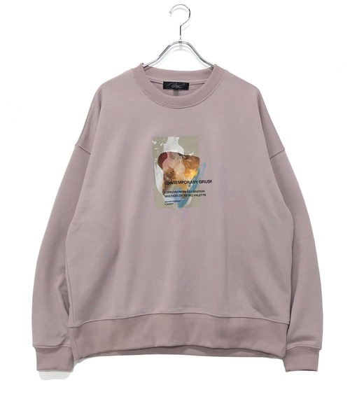 Beno（ビーノ）の「ライトTC裏毛 コラージュアートプリント オーバーサイズ トレーナー（スウェット・メンズ・ブラック/オフホワイト/スモークピンク/グレイッシュブルー・M/L）」の18枚目の写真