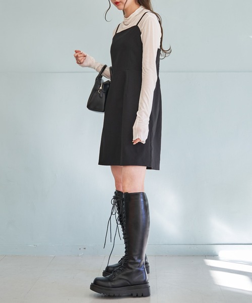 WEGO(ウィゴー)の「WEGO/ミニフレアーキャミワンピ(ワンピース・レディース・ブラック/アニマル・FREE)」の7枚目の写真