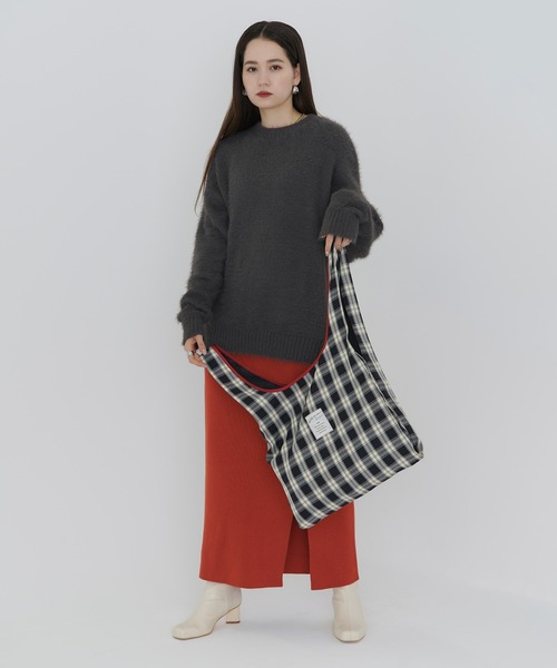 TINA：JOJUN（ティーナジョジュン）の「チェック柄 トートバッグ TINA：JOJUN（トートバッグ・レディース・グリーン/ブラック・F）」の2枚目の写真