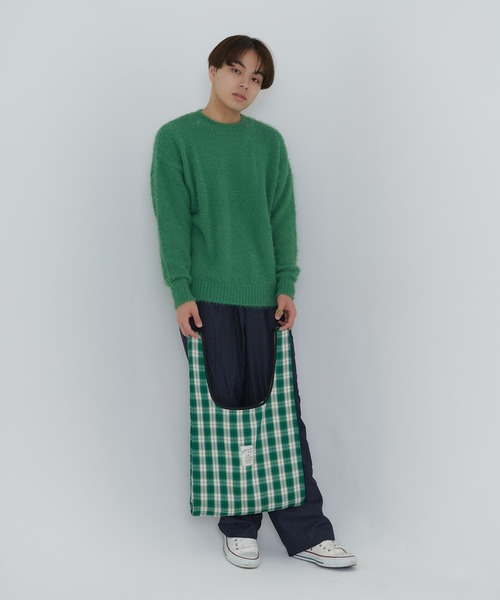 TINA：JOJUN（ティーナジョジュン）の「チェック柄 トートバッグ TINA：JOJUN（トートバッグ・レディース・グリーン/ブラック・F）」の7枚目の写真