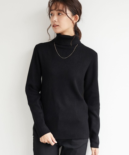 CRAFT STANDARD BOUTIQUE(クラフトスタンダードブティック)の「タートルネックリブニットプルオーバー *(ニット/セーター・レディース・ブラック/ベージュ/ブラウン/レッド/アイボリー/マスタード・M/L)」の3枚目の写真