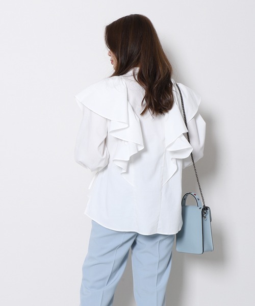 Re.Verofonna(ヴェロフォンナ)の「ラップフリルブラウス(シャツ/ブラウス・レディース・ピンク/ブラック/グリーン/ホワイト・MEDIUM)」の6枚目の写真