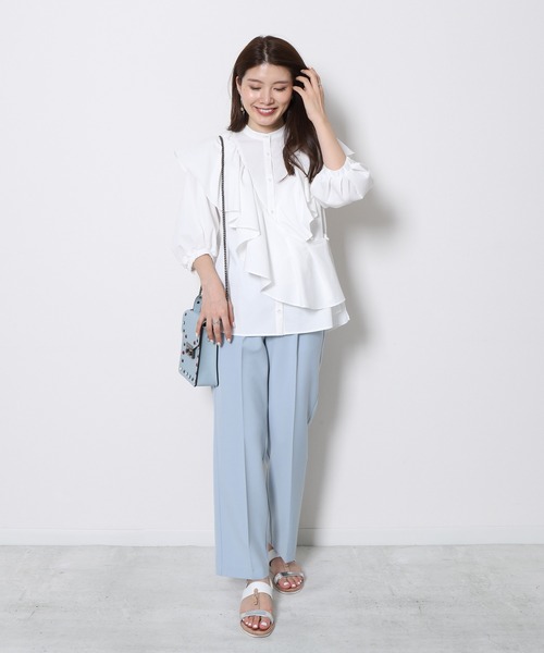 Re.Verofonna(ヴェロフォンナ)の「ラップフリルブラウス(シャツ/ブラウス・レディース・ピンク/ブラック/グリーン/ホワイト・MEDIUM)」の7枚目の写真
