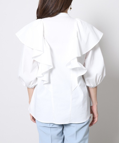 Re.Verofonna(ヴェロフォンナ)の「ラップフリルブラウス(シャツ/ブラウス・レディース・ピンク/ブラック/グリーン/ホワイト・MEDIUM)」の9枚目の写真
