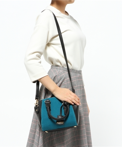 OUTLET（アウトレット）の「【Ciaopanic】フェルトコンビ2WAYミニボストン（ボストンバッグ・レディース・ベージュ/ライトブルー/ピンク・0）」の10枚目の写真