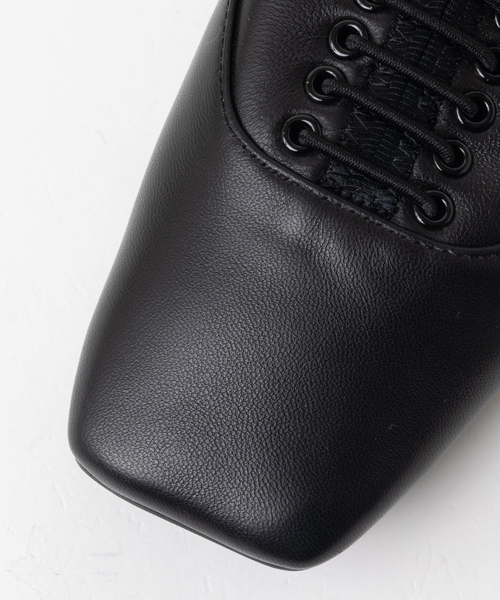 Au BANNISTER（オゥバニスター）の「スクエアトゥレースアップシューズ（ドレスシューズ・レディース・ホワイト/ブラック/キャメル・38/39/35/36/37）」の11枚目の写真