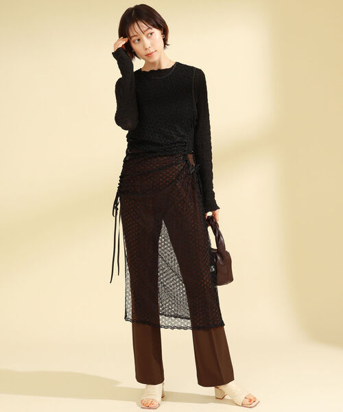 Ray BEAMS(レイビームス)の「Ray BEAMS / レース サイド ホール ワンピース(ワンピース・レディース・ブラック/ブルー・ONE SIZE)」の3枚目の写真