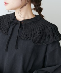 PUAL CE CIN | 透かし柄編み襟付きカットソー(Tシャツ/カットソー)