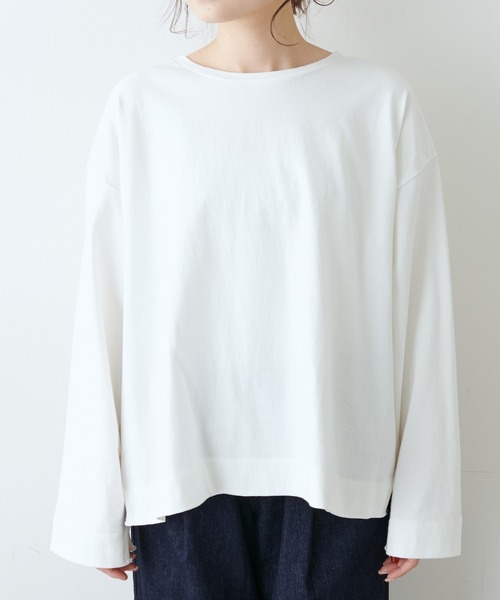 PUAL CE CIN(ピュアルセシン)の「透かし柄編み襟付きカットソー(Tシャツ/カットソー・レディース・ホワイト/ブラック/ライトベージュ・FREE)」の20枚目の写真