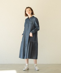 idem | side frill chambray onepiece/サイドフリルデニムシャツワンピース(シャツワンピース)