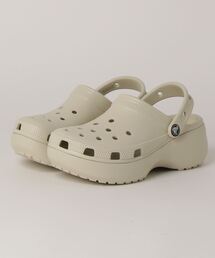 CROCS/クロックス CLASSIC PLATFORM CLOG W/クラシック プラットフォーム ウィメンズ 厚底 サンダル ベージュ 206750-100