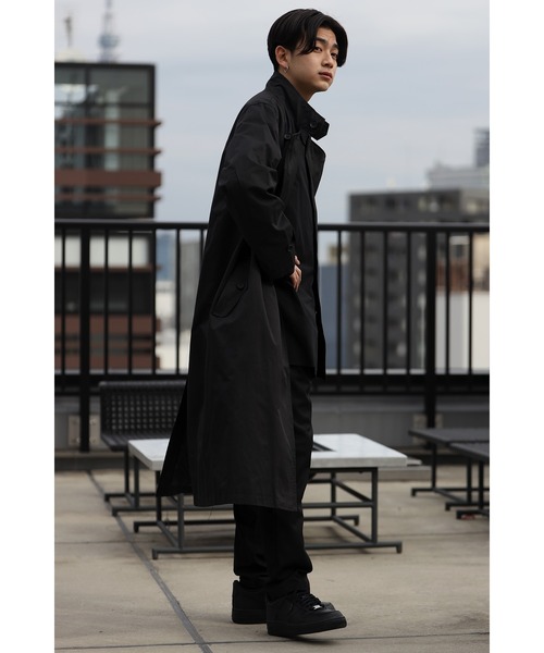 CREARE -LINO-（クレアーレリノ）の「オーバーサイズ  スタンドカラー ルーズコート（チェスターコート・メンズ・ブラック/カーキ・M/L）」の4枚目の写真