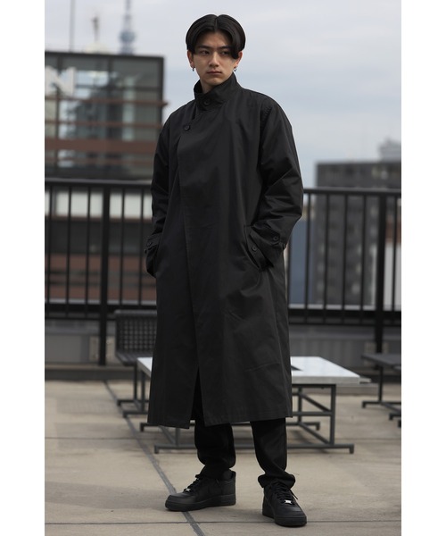 CREARE -LINO-（クレアーレリノ）の「オーバーサイズ  スタンドカラー ルーズコート（チェスターコート・メンズ・ブラック/カーキ・M/L）」の6枚目の写真