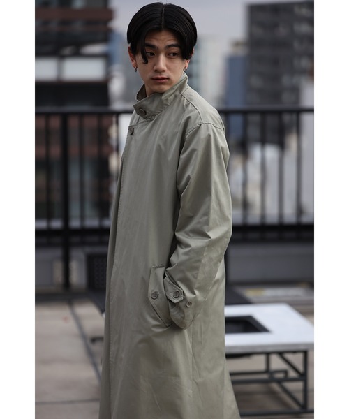 CREARE -LINO-（クレアーレリノ）の「オーバーサイズ  スタンドカラー ルーズコート（チェスターコート・メンズ・ブラック/カーキ・M/L）」の9枚目の写真