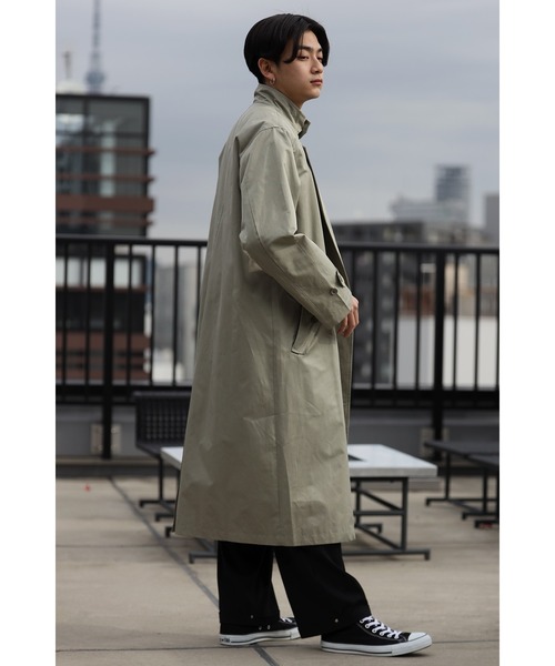 CREARE -LINO-（クレアーレリノ）の「オーバーサイズ  スタンドカラー ルーズコート（チェスターコート・メンズ・ブラック/カーキ・M/L）」の21枚目の写真