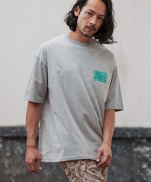 CAMBIO(カンビオ)の「mt7701-ビッグシルエットプリントT(Findシール)(Tシャツ/カットソー・メンズ・ミックスグレー/ホワイト/ブラック・S/L/XL/M)」の13枚目の写真