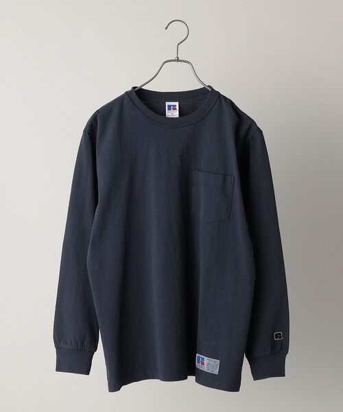 Russell Athletic（ラッセルアスレティック）の「*【SHIPS別注】RUSSELL ATHLETIC: ピグメント加工 ロングスリーブ Tシャツ (ロンT) 22SS（Tシャツ/カットソー・メンズ・ホワイト/ダークグレー/グリーン/ネイビー/イエロー系・SMALL/MEDIUM/LARGE/X-LARGE）」の5枚目の写真