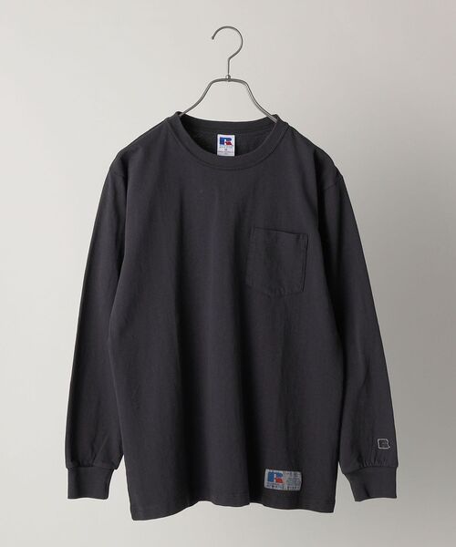 Russell Athletic（ラッセルアスレティック）の「*【SHIPS別注】RUSSELL ATHLETIC: ピグメント加工 ロングスリーブ Tシャツ (ロンT) 22SS（Tシャツ/カットソー・メンズ・ホワイト/ダークグレー/グリーン/ネイビー/イエロー系・SMALL/MEDIUM/LARGE/X-LARGE）」の3枚目の写真