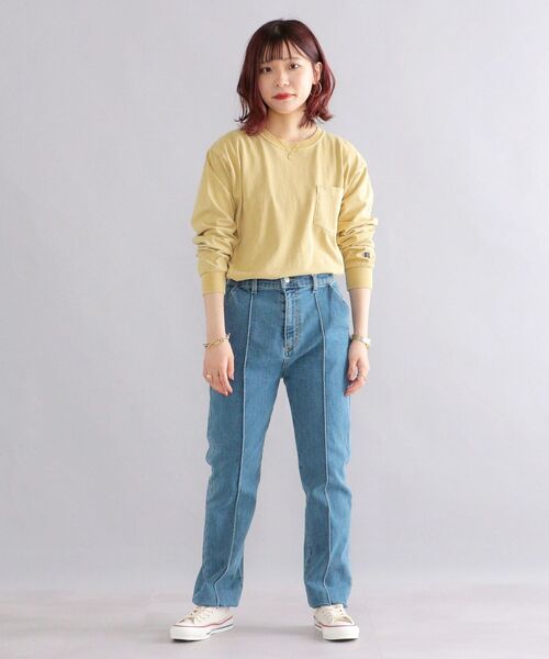 Russell Athletic（ラッセルアスレティック）の「*【SHIPS別注】RUSSELL ATHLETIC: ピグメント加工 ロングスリーブ Tシャツ (ロンT) 22SS（Tシャツ/カットソー・メンズ・ホワイト/ダークグレー/グリーン/ネイビー/イエロー系・SMALL/MEDIUM/LARGE/X-LARGE）」の8枚目の写真