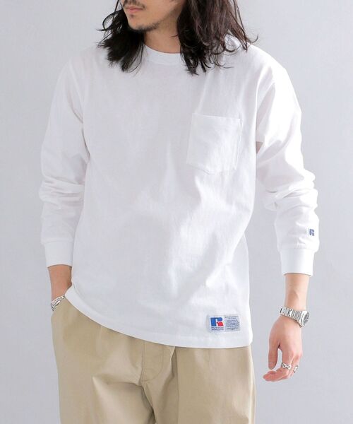 Russell Athletic（ラッセルアスレティック）の「*【SHIPS別注】RUSSELL ATHLETIC: ピグメント加工 ロングスリーブ Tシャツ (ロンT) 22SS（Tシャツ/カットソー・メンズ・ホワイト/ダークグレー/グリーン/ネイビー/イエロー系・SMALL/MEDIUM/LARGE/X-LARGE）」の15枚目の写真