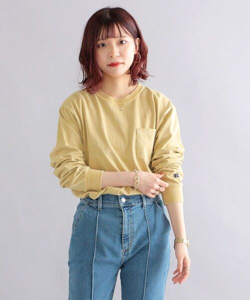 Russell Athletic（ラッセルアスレティック）の「*【SHIPS別注】RUSSELL ATHLETIC: ピグメント加工 ロングスリーブ Tシャツ (ロンT) 22SS（Tシャツ/カットソー・メンズ・ホワイト/ダークグレー/グリーン/ネイビー/イエロー系・SMALL/MEDIUM/LARGE/X-LARGE）」の19枚目の写真