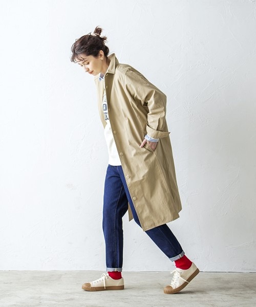 studio CLIP（スタディオクリップ）の「デニムアソートコートワンピース（ワンピース・レディース・ライトブルー/ベージュ/カーキ・FREE）」の6枚目の写真