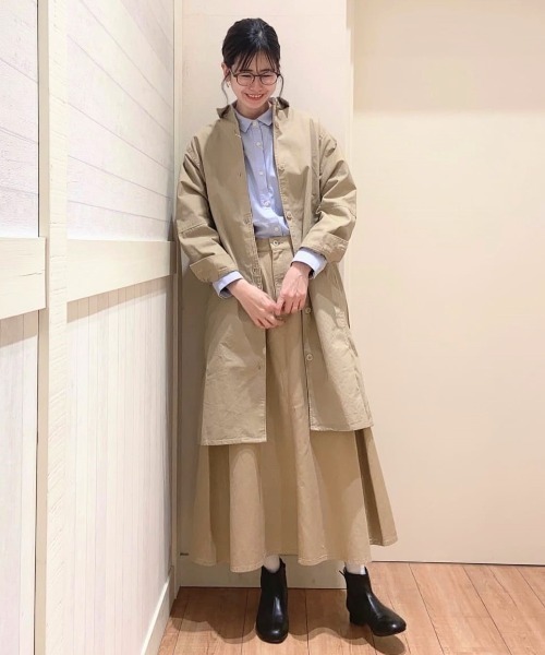 studio CLIP（スタディオクリップ）の「デニムアソートコートワンピース（ワンピース・レディース・ライトブルー/ベージュ/カーキ・FREE）」の4枚目の写真