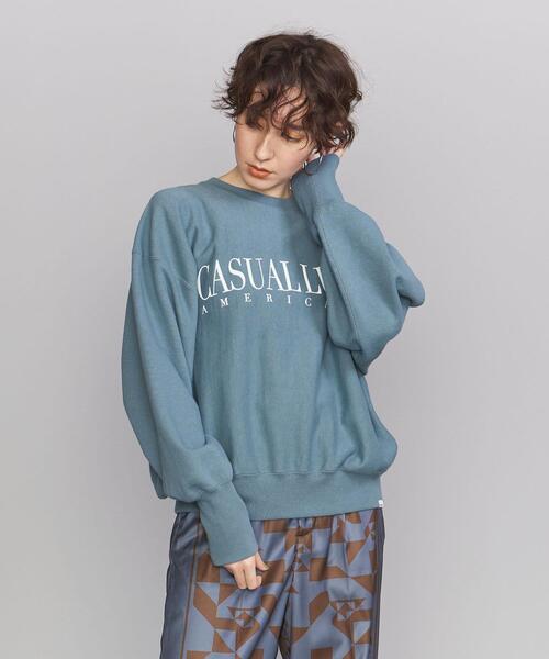 AMERICANA(アメリカーナ)の「<Americana(アメリカーナ)>ショート スウェット プルオーバー -ウォッシャブル-(スウェット・レディース・ライトブルー/ブラック・FREE)」の4枚目の写真