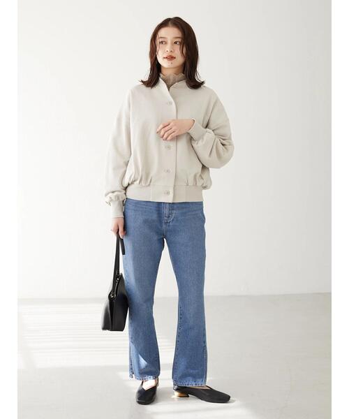 Green Parks(グリーンパークス)の「袖ボリュームカットカーディガン*(カーディガン/ボレロ・レディース・カーキ/グレイッシュベージュ/ブラック・FREE)」の4枚目の写真