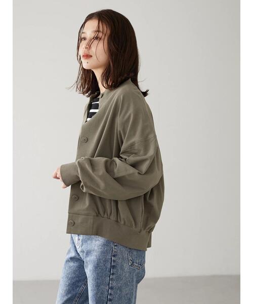 Green Parks(グリーンパークス)の「袖ボリュームカットカーディガン*(カーディガン/ボレロ・レディース・カーキ/グレイッシュベージュ/ブラック・FREE)」の10枚目の写真