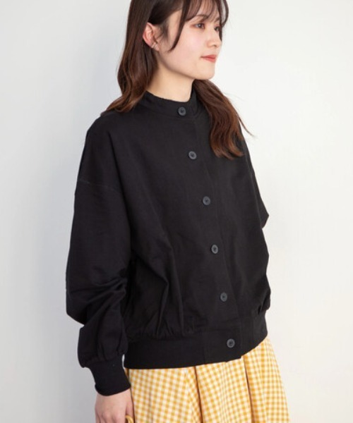 Green Parks(グリーンパークス)の「袖ボリュームカットカーディガン*(カーディガン/ボレロ・レディース・カーキ/グレイッシュベージュ/ブラック・FREE)」の2枚目の写真