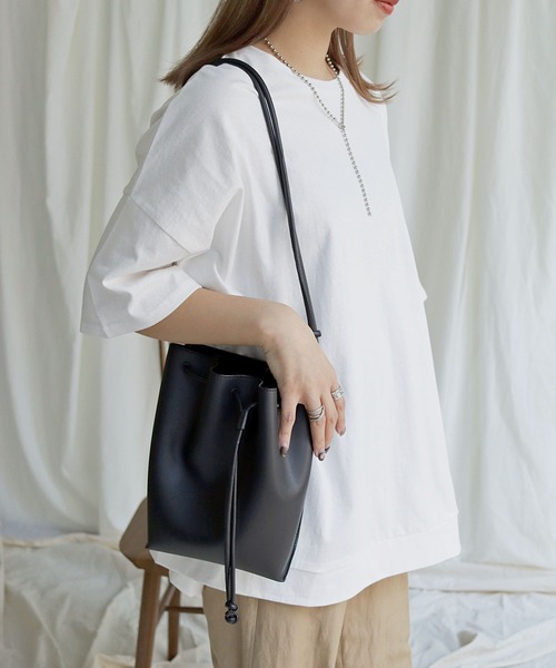 HER CLOSET（ハークローゼット）の「【HERCLOSET】7オンスヘビーウェイトコットンビッグシルエットTシャツ（Tシャツ/カットソー・レディース・ホワイト/チャコールグレー/ブラック/ベージュ/パープル/ブルー・M）」の11枚目の写真