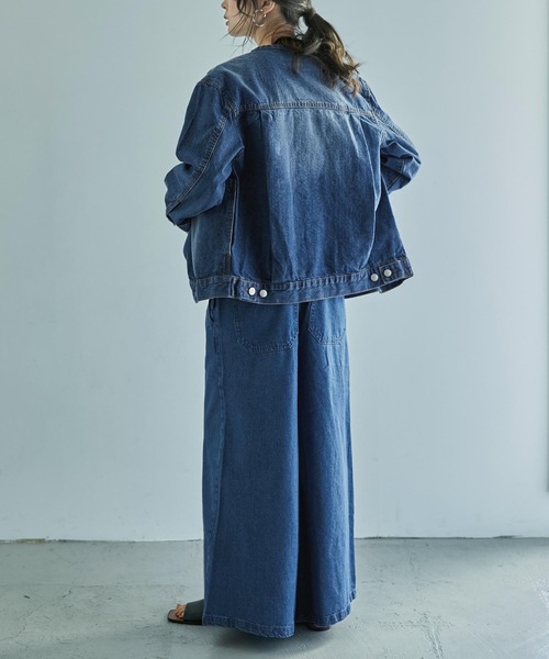 ノーカラーデニムジャケット（デニムジャケット）｜Fashion