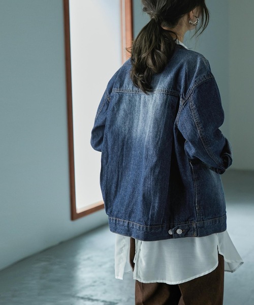 ノーカラーデニムジャケット（デニムジャケット）｜Fashion Letter